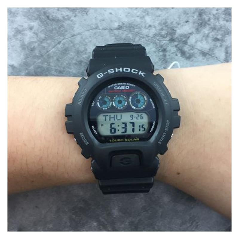 Casio G-SHOCK Series Texture LCD Display Sports Waterproof Quartz Movement Resin Strap Japanese and Korean Watch Men's Watch Black Dial G-6900-1