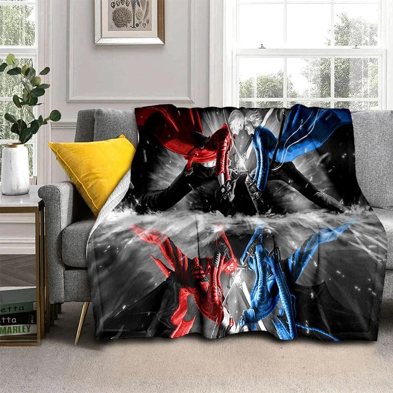 3D DMC Game D-Devil May Cry Gamer Blanket,Soft Throw Blanket for Home Bedroom Bed Sofa Picnic Travel Office Cover Blanket Kids