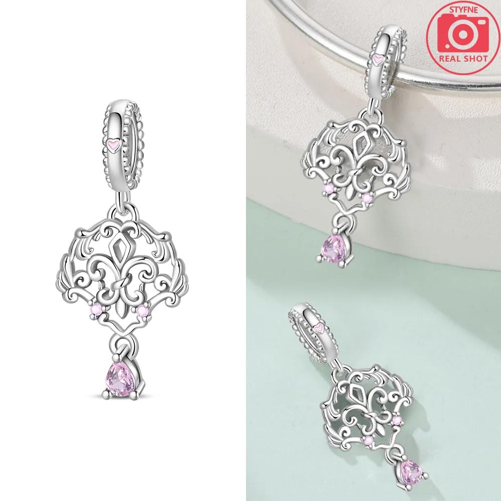 Copper Color Trunk Heart Shape Bow Pink Charms Beads Fitoriginal Bracelets Fine Diy Birthday Women Jewelry Gift