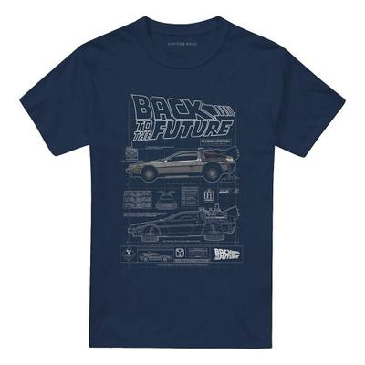 Back To The Future Unisex Adult Schematic T-Shirt
