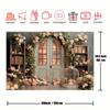2D Vintage Door Floral Tapestry, Pink Rose Arch Backdrop for Wedding, Bridal Shower, Engagement & Photoshoot