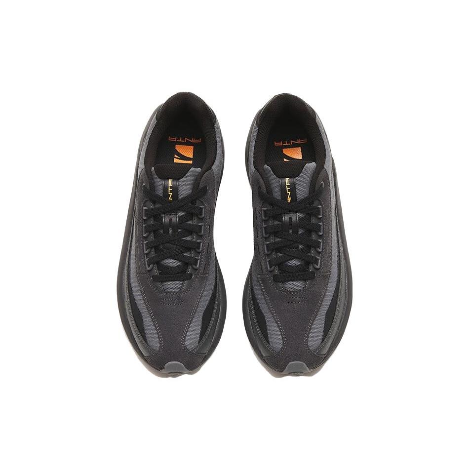 Anta Cushioning Slip Resistant Abrasion Resistant Low top Running Shoes Men's Black Gray 912248857-3