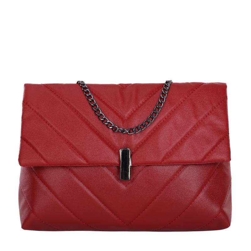Retro Bag 2025 New Simple and Fashionable Autumn Chain Messenger Bag Diamond Shoulder Small Square Bag