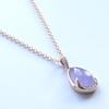 And My Jewelry SV925 Pink Gold Natural Lavender Jadeite Pendant Necklace with CZ Stone [Your Box] (May Birthstone) [Gift Wrapped]
