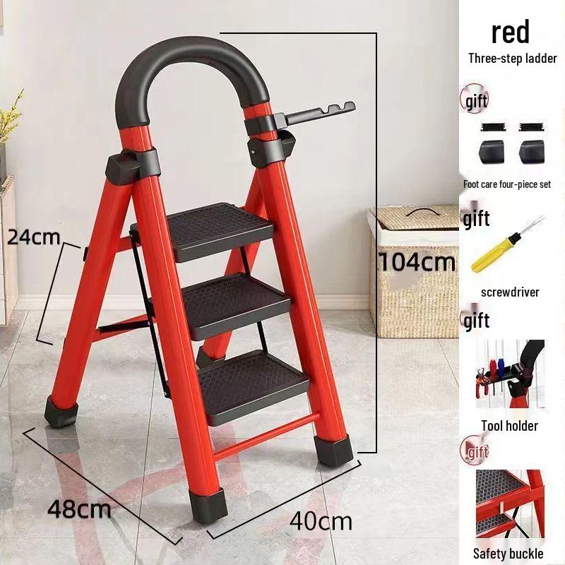 

Утолщенная бытовая складная телескопическая многофункциональная лестница, 3-5 ступеней, конструкция «елочка» для помещений