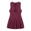 Kaslead New Arrival Women's Clothing Fashion Style Fashion Wave Wide Swing Bowknot Decoration Short Dress 4661316