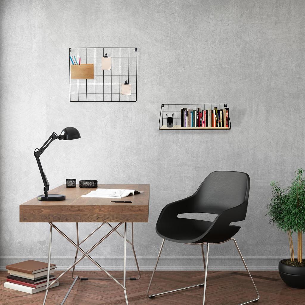 Canard METAL SHELF black 45x15cm MDF WITH OAK VENEER