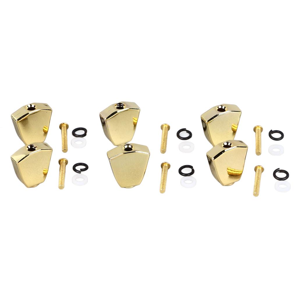 6PCS Guitar Tuner Machine Handle Tuning Key Button Head Metal Guitar Tuning Peg Button Gold