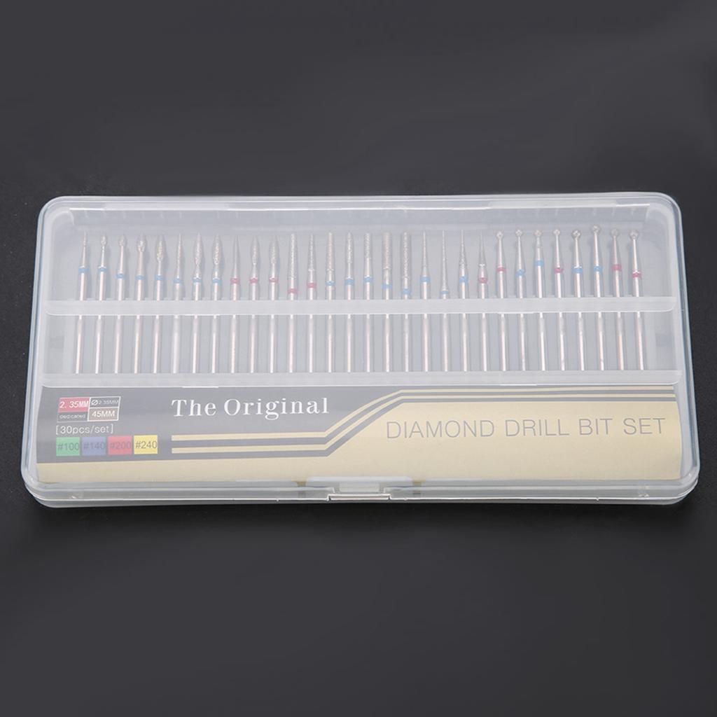 30Pcs/Set Diamond Drill Nail Bit Cuticle Dead Skin Clean for Nail Files Manicure Tools