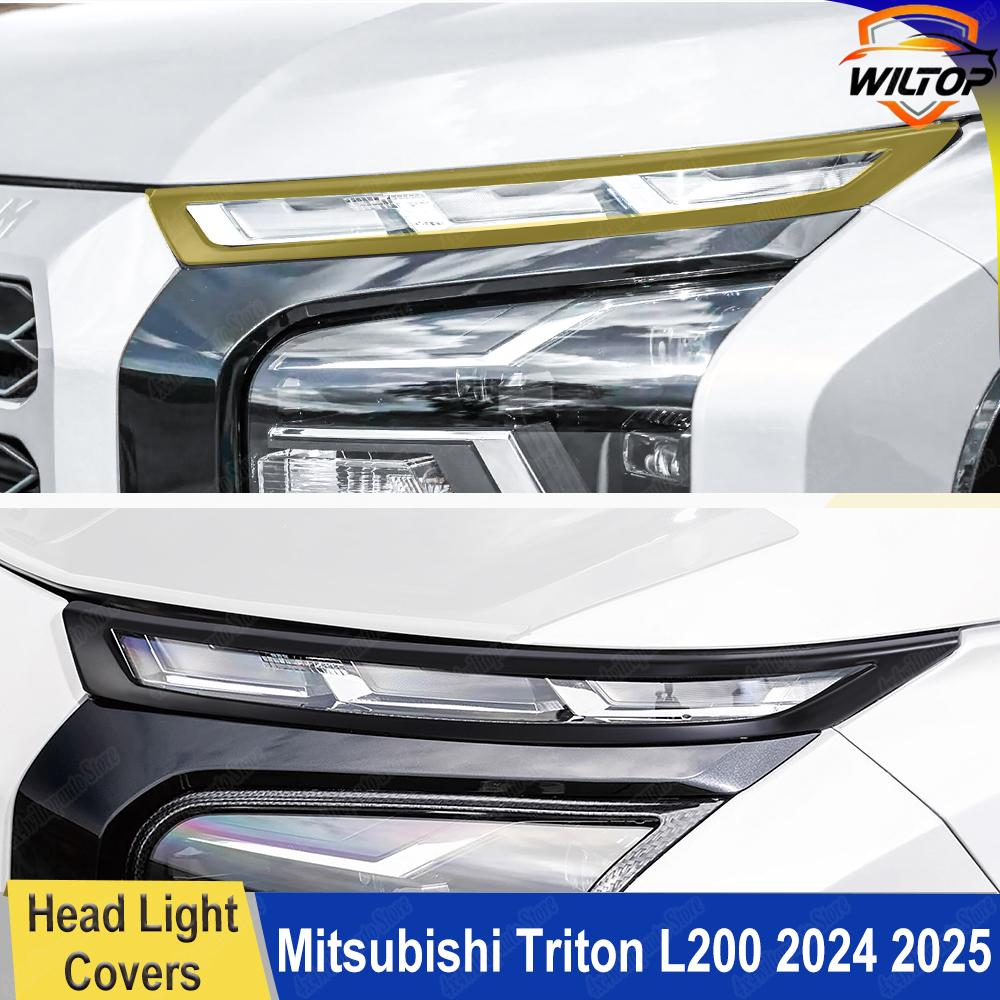 Headlight Covers for Mitsubishi Triton L200 2025 2025 Montero Sport Pickup Double Cab Front Lamp Hood Car Exterior Accessories