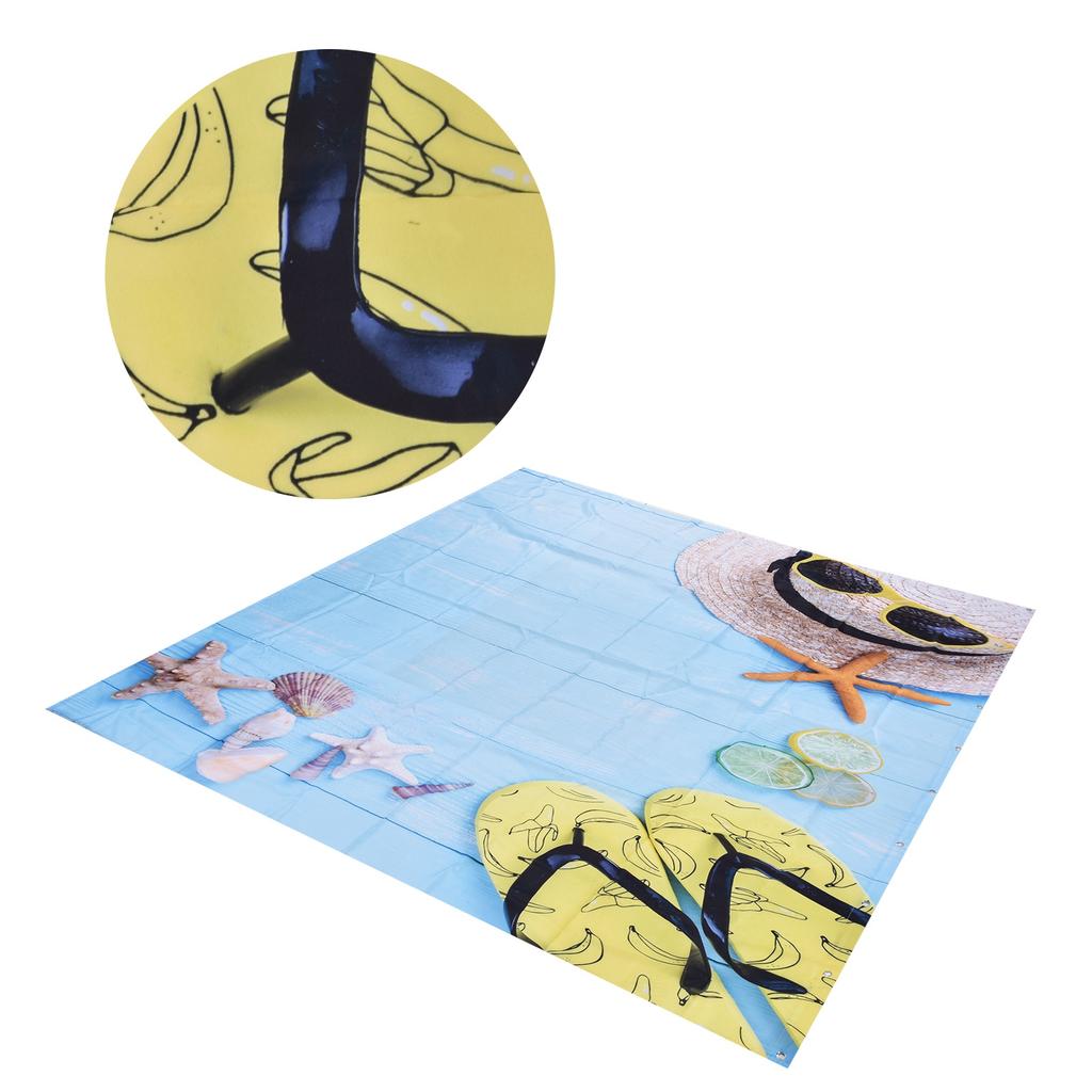 Beach Pattern Shower Curtain Waterproof Polyester Bathroom Curtain with Hooks for Home Bathroom180x200cm