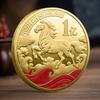 Dekoracja Monety 2026 Zodiak Koń Kolorowy Medal Pamiątkowy Rok Konia Urodziny Mały Prezent Rzemiosło Metalowe Pamiątka z Wydarzenia