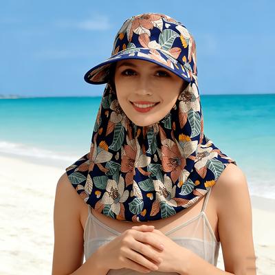 New Spring Style Sunshade Thin Floral Tea Picking Hat Breathable All-in-One Summer Women's Sun Hat Outdoor Fisherman Hat