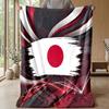 Japan Football Printed Flannel Blanket Skin Friendly Warm Decorative Throw for Indoor Couch Bed Daily Use