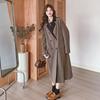 Women's Clothing Niche Design Temperament Retro Long Suit Windbreaker New Contrast Color Long Suit Jacket