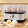   Egg Cooker 200W 6 Egg Capacity Stainless Steel Portable Smart Boiled Egg Maker Machine for Home Dorm  