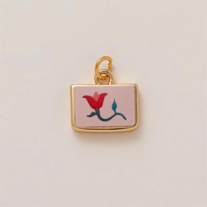 Small Cute Simple Versatile Flower Series Love Flower Clover Small Yellow Flower Diy Pendant Charms For Jewelry Making