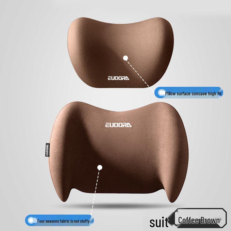 Car Lumbar Support Headrest & Back Cushion for Driving Comfort