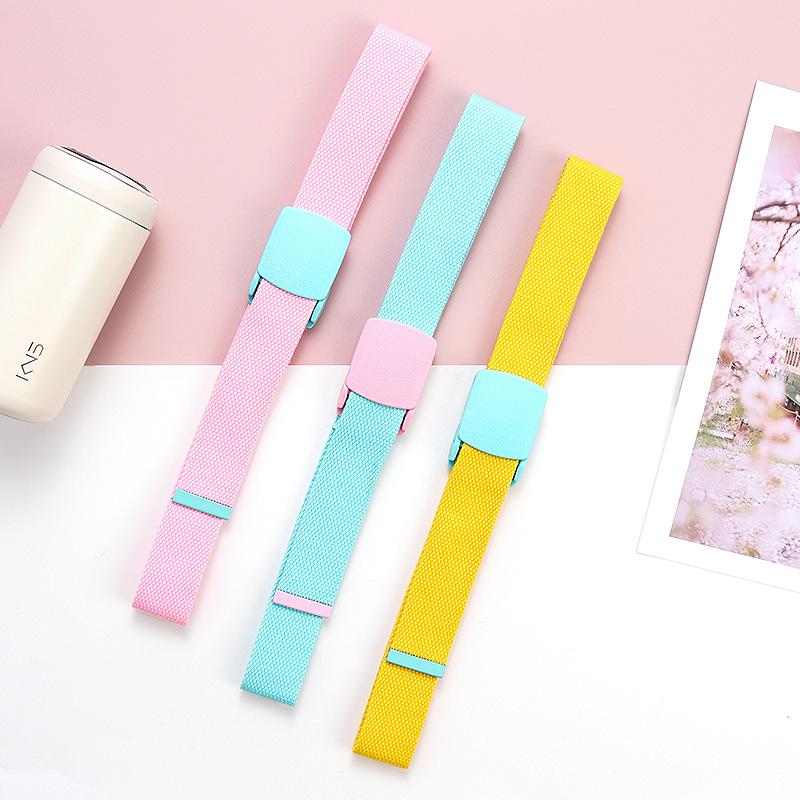 Canvasgürtel im koreanischen Stil mit Farbblockdesign für Studenten, Jugendliche und Outdoor-Aktivitäten