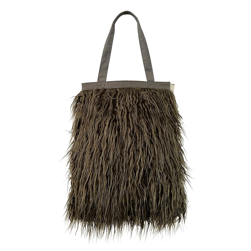 

[Root] 1196 Fluffy faux fur Vertical type tote bag moquette EU Thor moket A (Khaki)