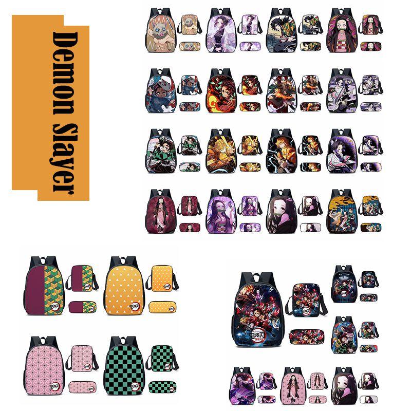 Versatile Cartoon Demon Slayer Blade Backpack For School And Outdoor Activities
