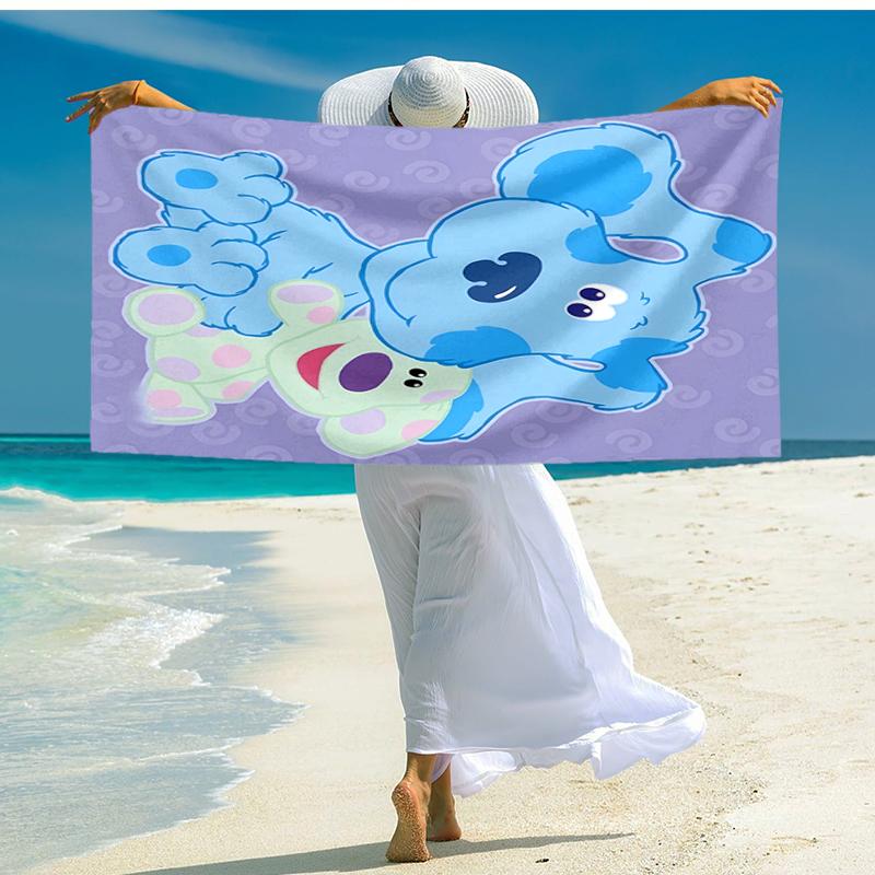 1pc Pistas da Blue Blue’s Clues3 Beach Towel, Comfortable and Thick, and Swimming/Bath/Picnic/Camping Towel, Suitable for Seaside Beaches