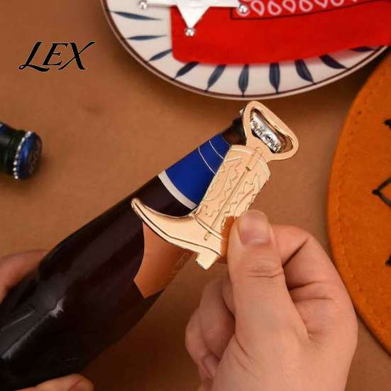 Country Themed Wedding Souvenirs Cowboy Boot Bottle Opener, Durable Zinc Alloy Western Theme Openers with Style Party Giveaways Thank You Card, Unique