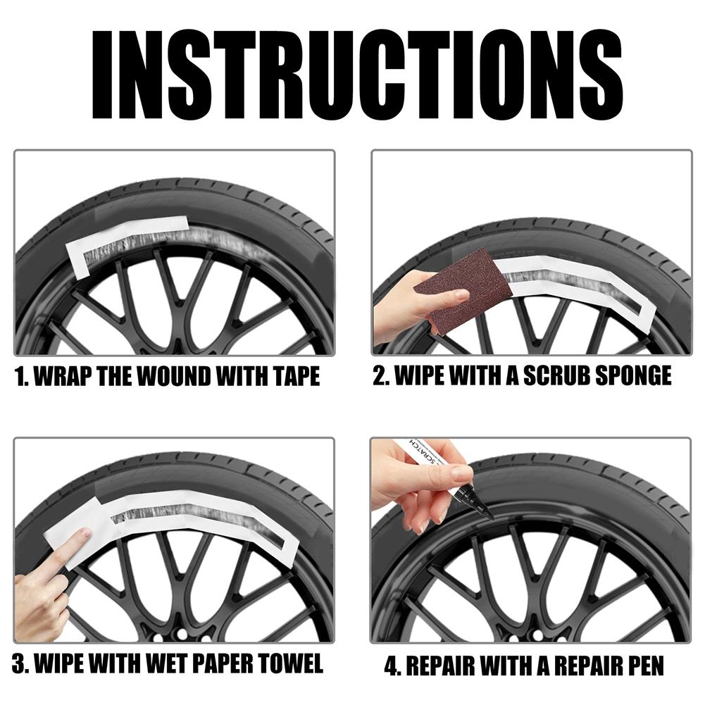 Scratch Repair Pen Car Parts Scratch Repair Wheel Rim Steel Tape Touch Up Paint
