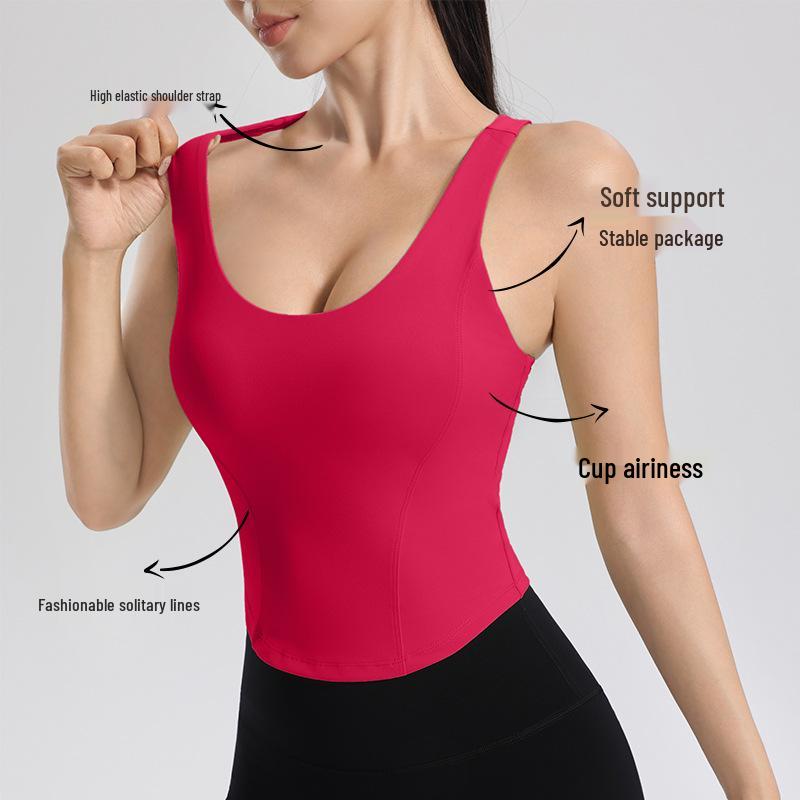 Dámská sportovní podprsenka ve tvaru U s vysokou podporou - Nárazuvzdorná, Rychleschnoucí, S pevnou výztuží pro Běh a Jógu