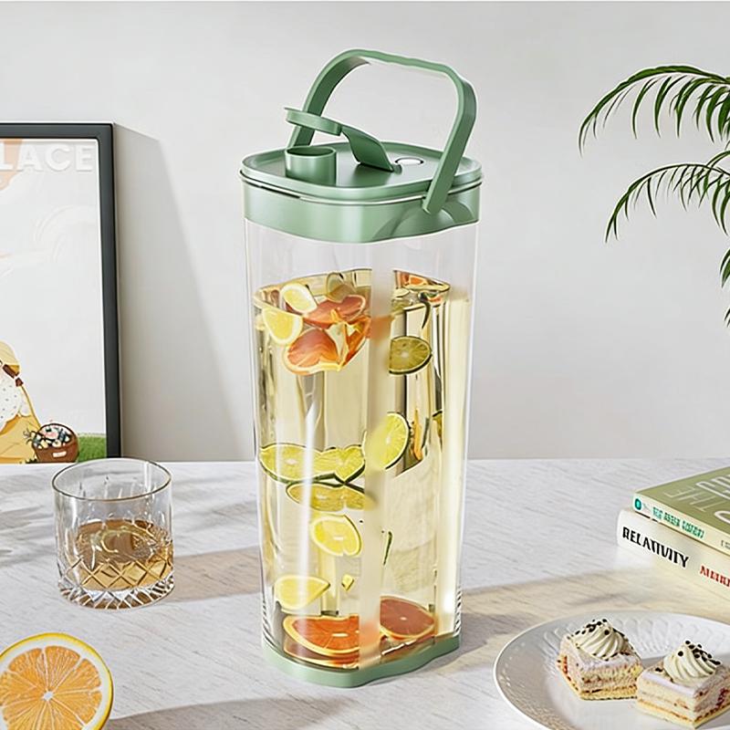 Refrigerator Water Pitcher With Spout Leakproof Cold Drink Dispenser For Fruit Tea Lemonade Iced Coffee BPA-Free Plastic