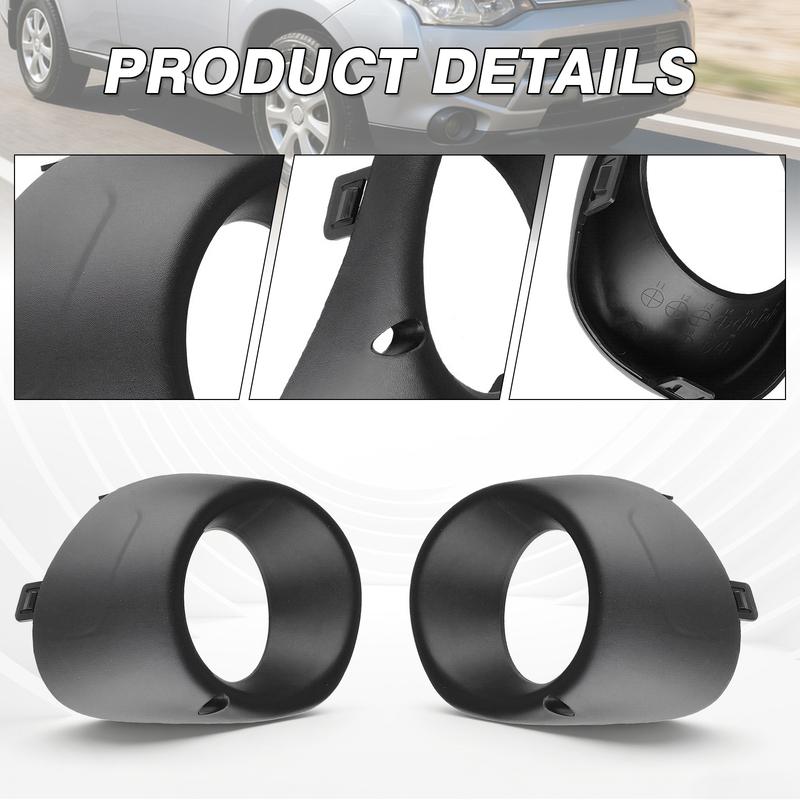 2pcs Front Bumper Fog Light Lamp Cover Frame Bezel Silver/Black For Mitsubishi Outlander 2013 2014 2015 6400D571 6400D572