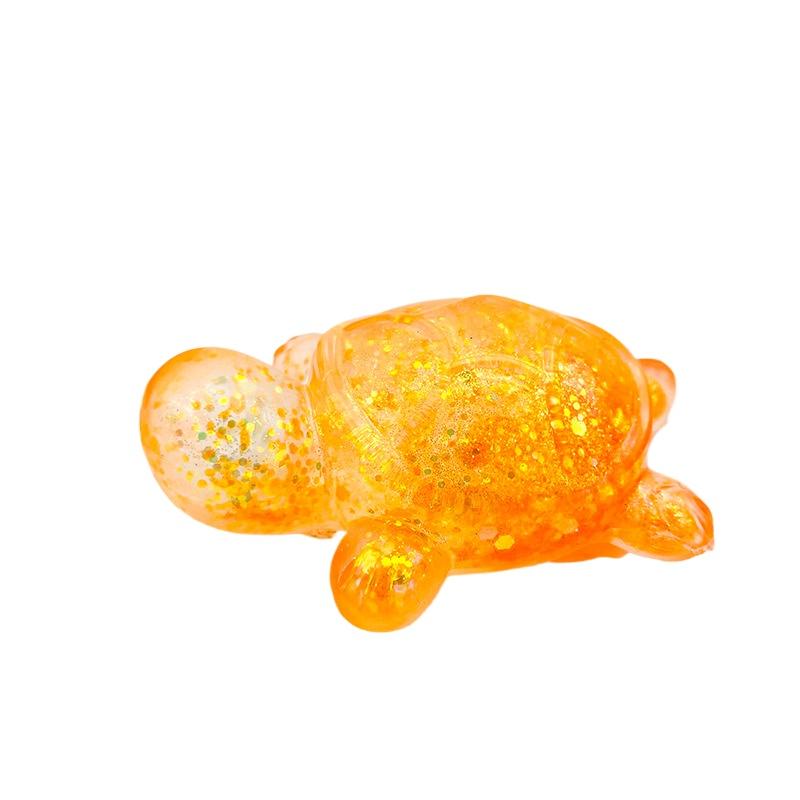 Squishy Turtle Fidget Toy Glitter Turtle Squeeze Toy Small Cute Animal Anti Stress Fidget Splat Decompressions Vent Squeeze Toy оранжевый