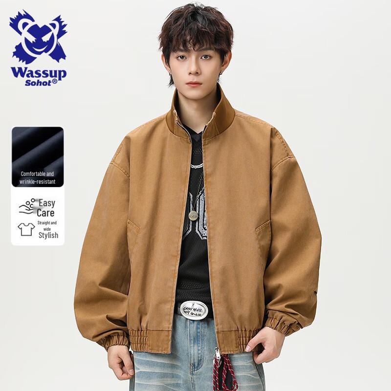 Wassup Sohot Men's Stand Collar Workwear Jacket