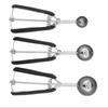 3PCS Ice Cream Scoop Cookies Scoop Set Stainless Steel Ice Cream Spoon Watermelon DiggerBlack