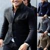 Men's Stand Collar Casual Jacket with Multiple Pockets, Available In Dark Gray, Navy Blue, Light Gray, and Khaki