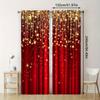 Set aus 2 roten goldenen Sternvorhängen mit Glitzerstreifen, halbtransparentes Polyester, Dekor für Wohnzimmer, Küche, Esszimmer, Made Sitting Fensterbehandlung