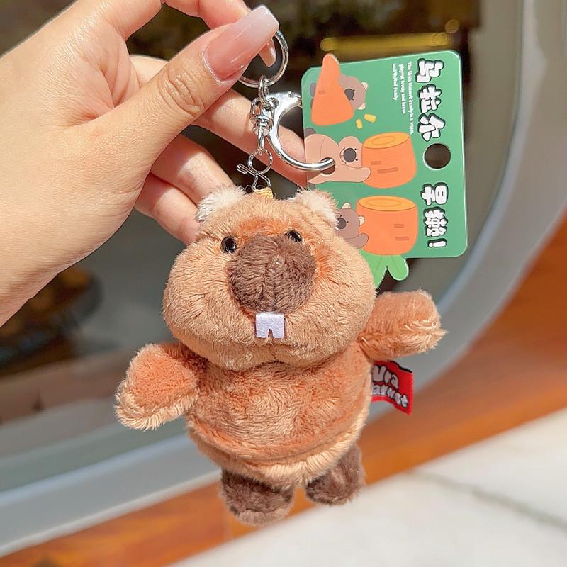 Marmota Cartoon Cute Plush Keychain Backpack Pendant For Gift And Use Everyday