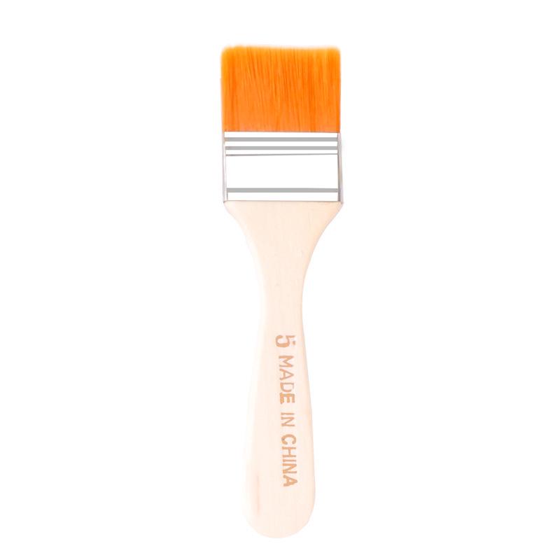 Children's Wooden Handle Nylon Bristle Brush No.1-12 for Oil Painting & BBQ