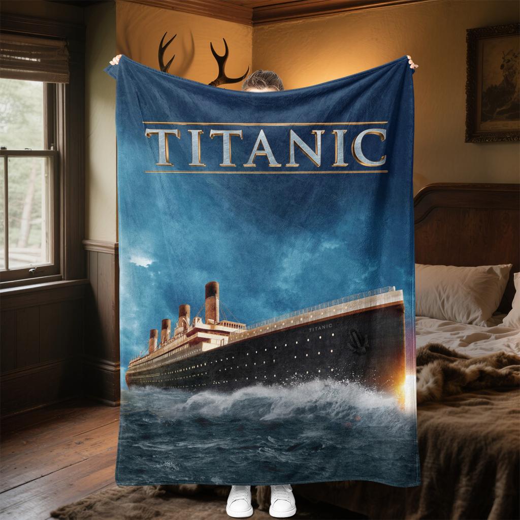 Titanic Plush Blanket Soft Comfortable All Seasons Blanket Sofa Office Naps Blanket Outdoor Travel Throw Perfect Gift