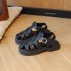 Children Sandals Braided Hollow-out Pure Color Girl's Summer Sliders 26-36 Fashion Platform Sandal Chic Kids Shoes Girl I01209