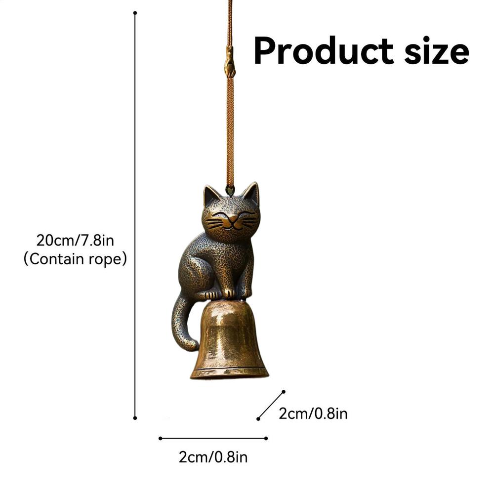 Cat Wind Chime Garden Yard Door Windchime Decorations Elegant Animals Statue Decor Outside Bells Pendant for Yard Home Balcony