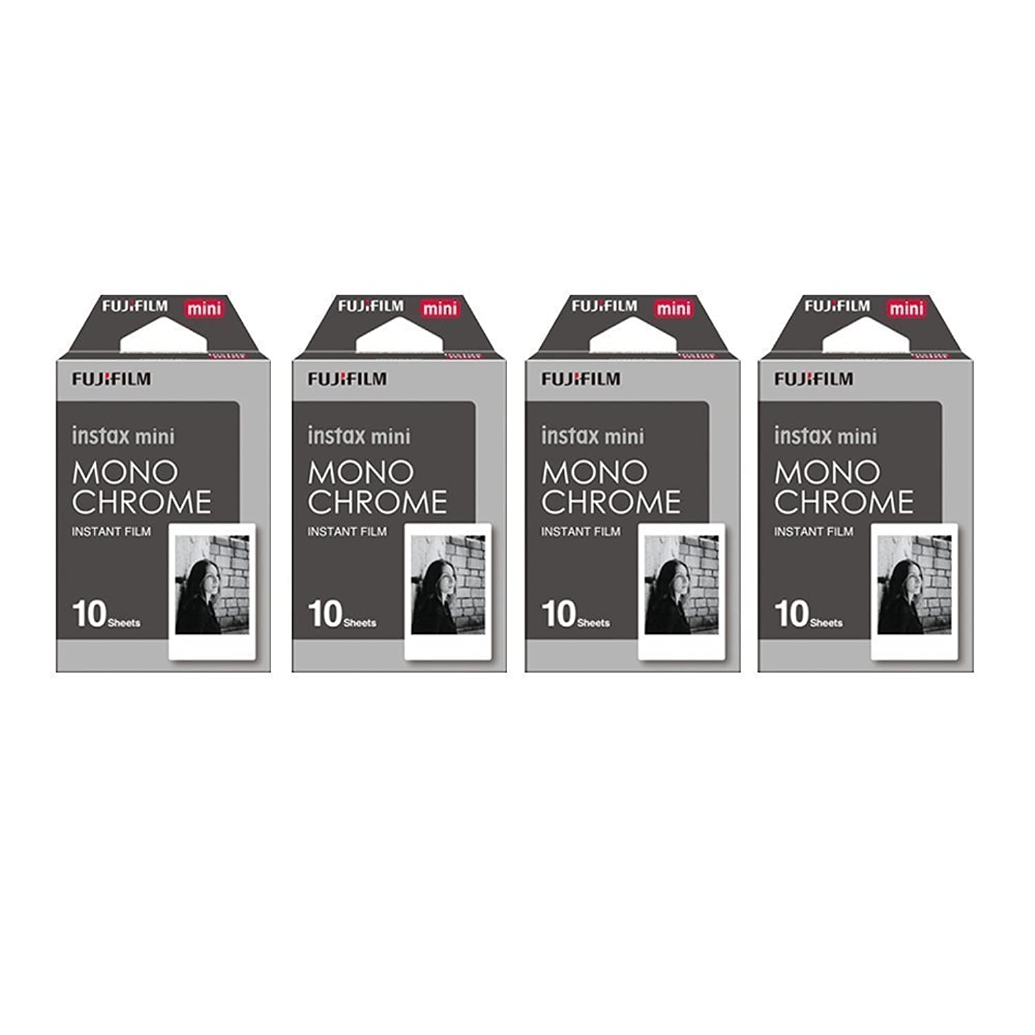 

Fujifilm Instax Mini Instant Film Monochrome Set of 4 Monochrome (10 x 4 = 40) # 337556 for Mini 90 8 70 7s 50s 25 300 Camera SP-1 Printer