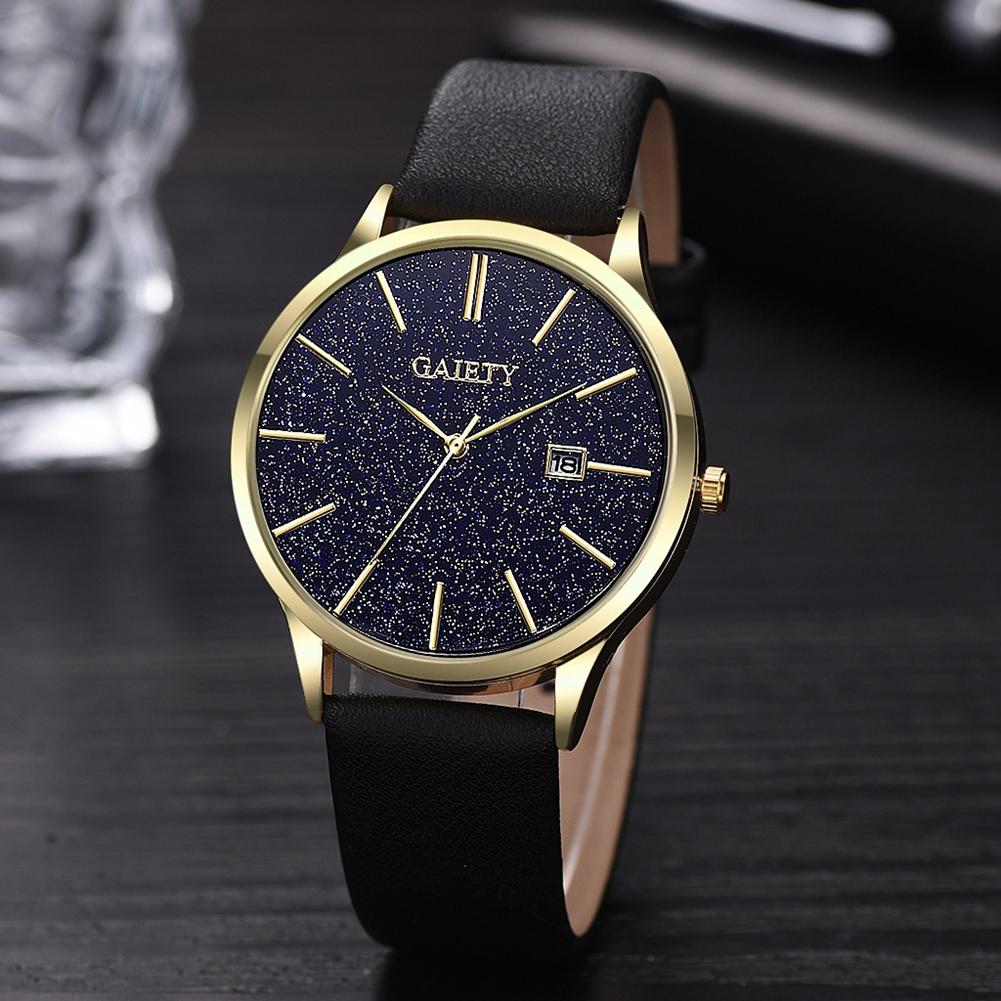 Men Starry Sky Quartz Watch Fashion Simple PU Leather Strap Wristwatch (#12)