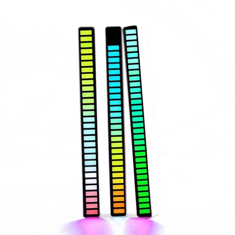 Bluetooth Voice-Controlled RGB Sensor LED Light Bar - Music Rhythm & Atmosphere Light for Desktop or Car.