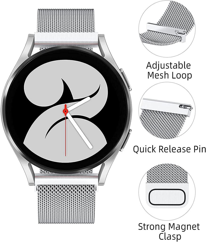 20mm 22mm Milanese Loop Strap For Samsung Watch 6/5/4/3/Amazfit GTS 4/GTR/Bip Bracelet Band Huawei Watch 4/3/GT4-3-2 Pro Correa