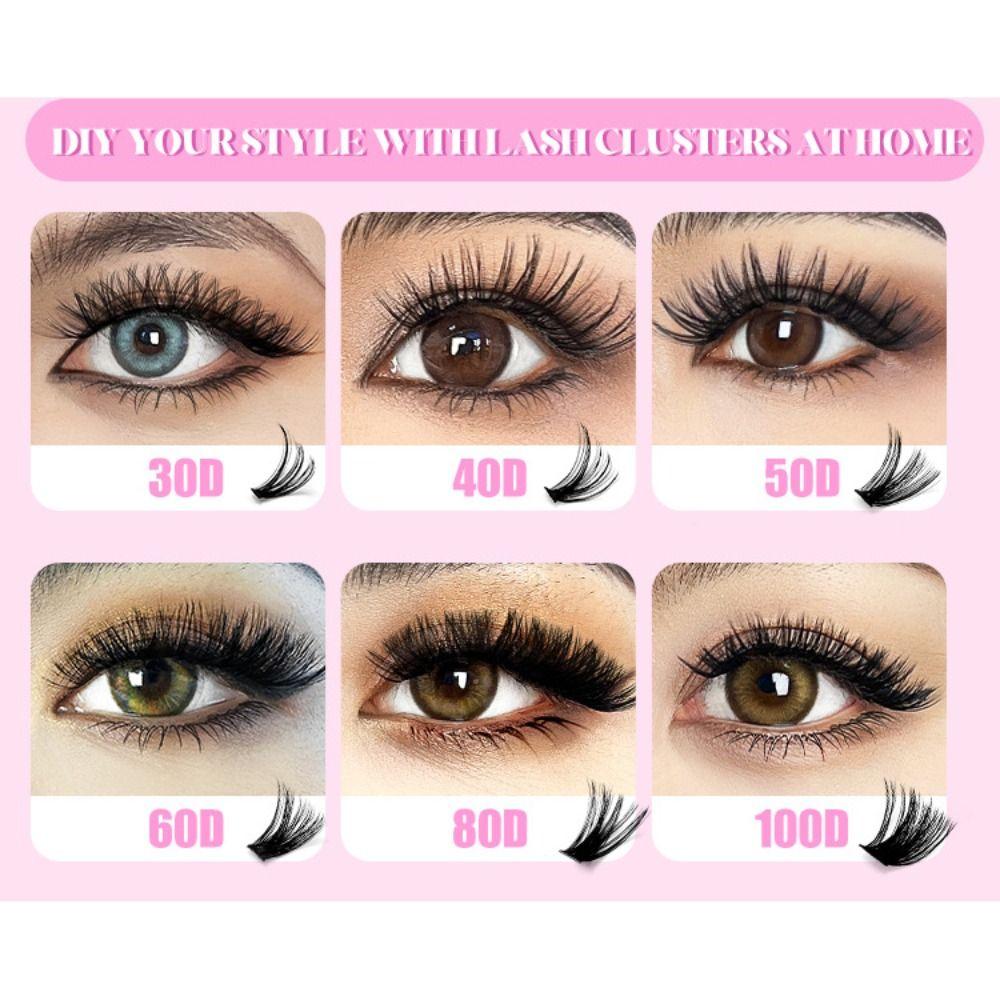 9-16mm Length False Eyelashes Natural Look Wispy Style DIY Lash Extension Kit Fluffy Clusters Volume Fans Fake Eyelash