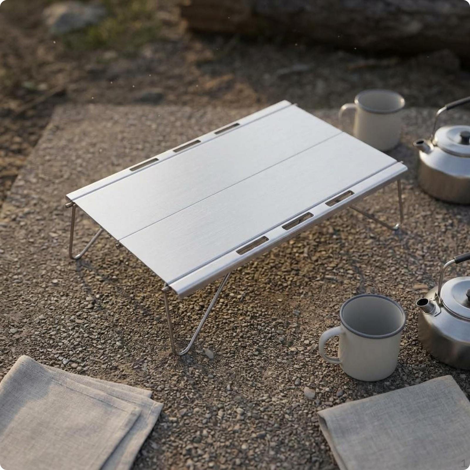 Mini Foldable Camp Table Easy to Set up Compact Aluminum Quick Setup Outdoor Furniture