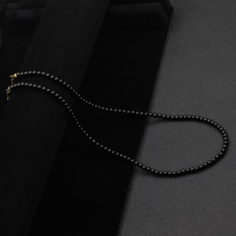 

Unique 18Inch Choker Necklace Men Minimalist 4mm Natural Stone Collar Boyfriend Gift Hiphop Rock Short Colar Neck Accessories