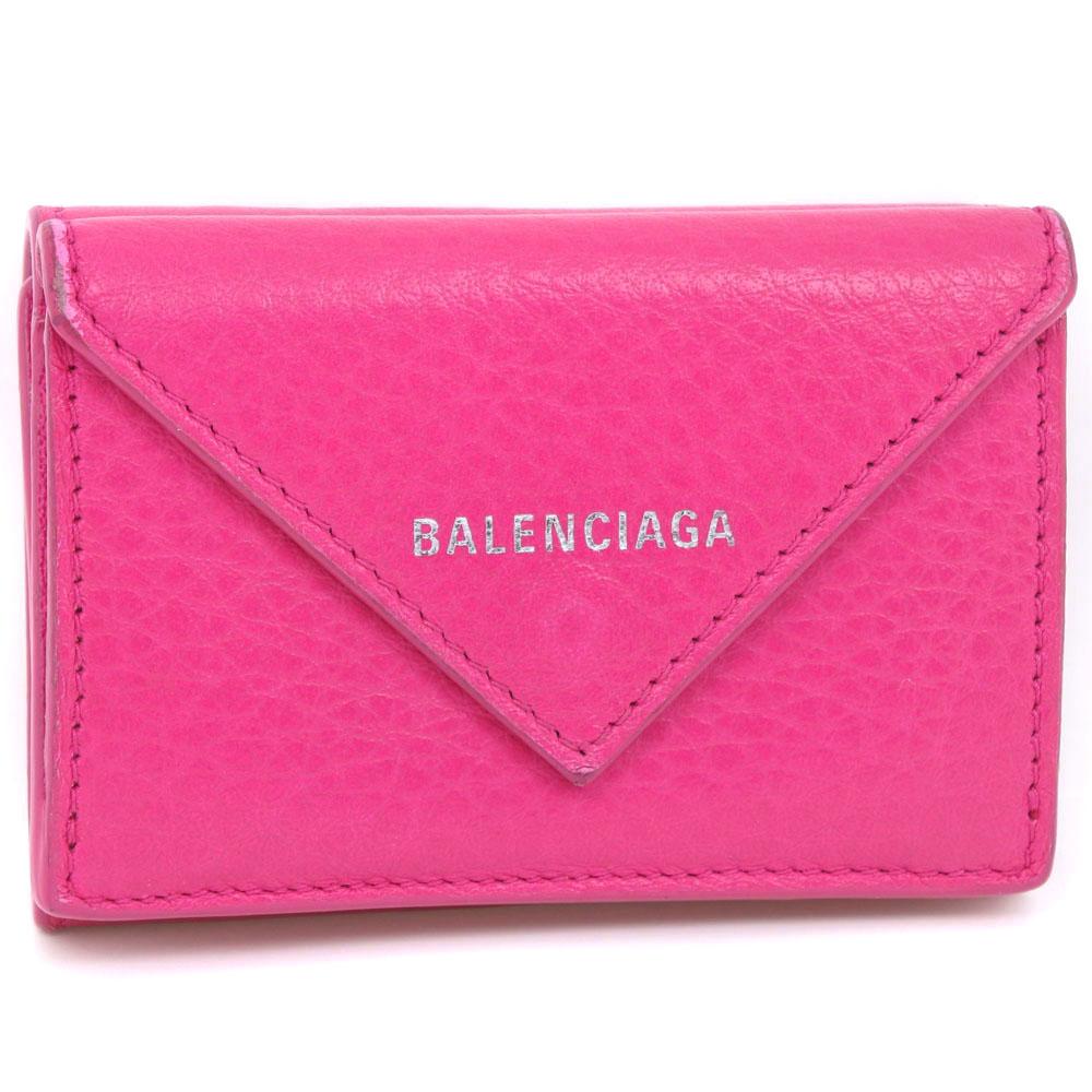 

BALENCIAGA Paper mini Tri-fold wallet 391446 pink leather Women Used