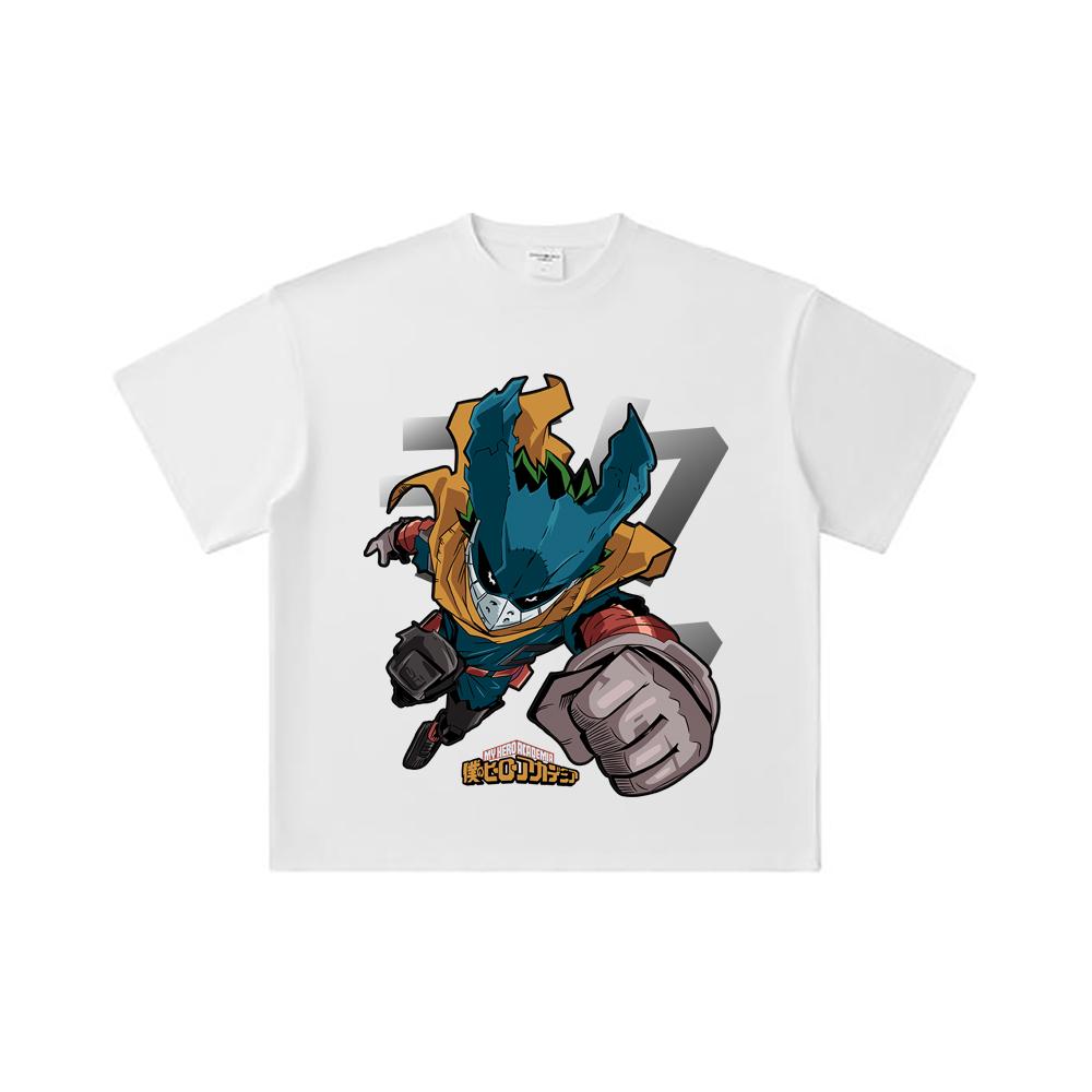 260 GSM Double Yarn 32 Count 100% Cotton My Hero Academia V3 Deku Print Unisex Heavy Cotton T Shirt